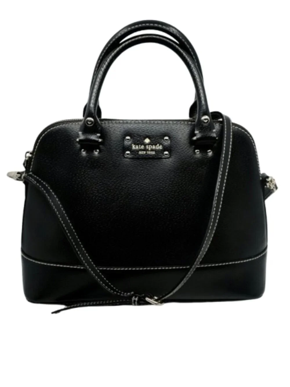 KATE SPADE~Wellesley Rachelle~BLACK PEBBLED LEATHER SATCHEL BAG
